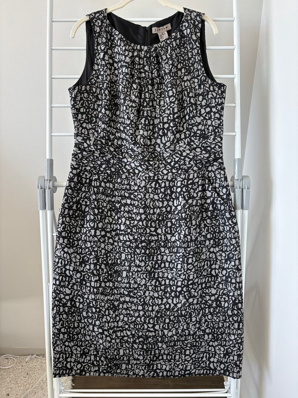 VTG Y2K 100% Silk Sheath Dress Sz 10 Ladylike Feminine Retro Knee Length Lined